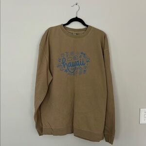 Hawaii Graphic Tan Sweater